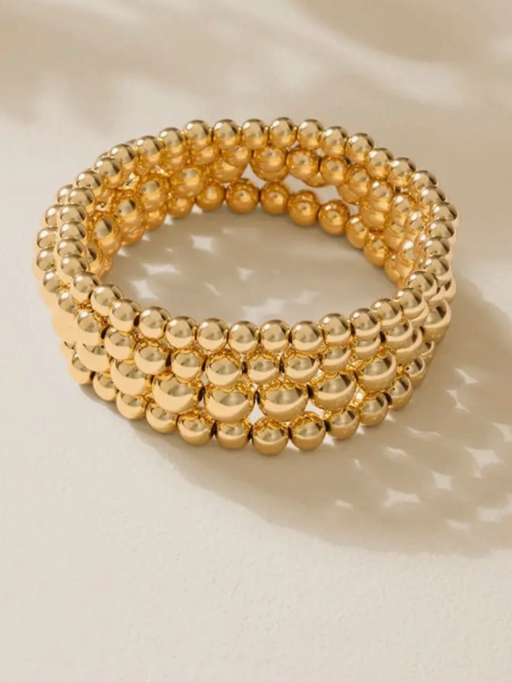 Gold Beaded Stack Bracelets (7784)